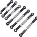 ShareGoo Aluminum Turnbuckle Pull Rod Steering Linkages Arm Tie Rod Ends Servo Link Rod with Screwdriver Compatible with WLtoys 144001 1/14 RC Car Buggy,Black