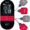Beurer EM59 Digital 3-in-1 TENS, EMS & Heat Therapy Device for Pain Relief and Massage, Muscle Stimulator with 2 Adjustable Channels, 64 Applications, Timer Function