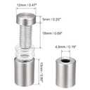 uxcell 1/2 Dia x 1"(12x24mm) Standoff Screws Wall Mount Sign Holders Acrylic Glass Nails 6pcs