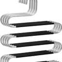 Pants Hangers Space Saving,4 Pack Stainless Steel Non-Slip Hangers for Pants,Multiple S-Shaped Closet Storage Organizer Hanger for Pants Jeans Scarf Towels Leggings