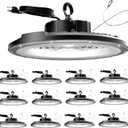 UFO LED High Bay Light 200W 12 Pack 5000K 30000LM High Bay LED Shop Light with Plug Alternative to 800W MH/HPS for Warehouse Garage Workshop, AC100-277V