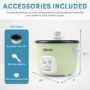 AROMA Mini Rice Cooker, 2-Cup (Uncooked) / 4-Cup (Cooked), Grain Cooker, Soup Maker, Oatmeal Cooker, Auto Keep Warm, 1 Qt, Light Green