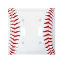 Baseball Sports Light Switch Cover Decorative 2 Gang Double Toggle Cool Red White Wall Plate Outlet Covers Electrical Switchplate for Bathroom Bedroom Decor 5 * 4.9