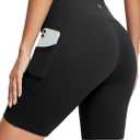 Baleaf Women's  Biker Shorts High Waist Yoga Workout Gym Running Volleyball Spandex Shorts with Pockets 8" Black S