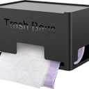 STWWO Extra Large Trash Bag Holder Dispenser, Metal Garbage Bag Dispenser Roll Holder,Trash Storage Organizer for Kitchen Laundry Room Under Sink, Wall Mounted or Freestanding, Black (1 Pack-XL (10.6"6.5"6.7"))