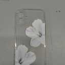 NITITOP Compatible with iPhone 16 Plus Case Clear Cute Hibiscus Flower Floral Pattern for Women Girls Full Camera Lens Slim Shockproof Protective Phone Cover - White