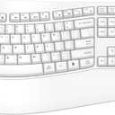Ergonomic Wireless Keyboard with Wrist Rest, Wave Keys, Comfortable Natural Typing, 2.4GHz Full Size Ergo Wireless Computer Keyboard for Multi-OS, Windows, Mac OS Laptop/PC/Notebook (White)
