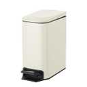Cesun Small Bathroom Trash Can with Lid Soft Close, Step Pedal, 6 Liter / 1.6 Gallon Stainless Steel Garbage Can with Removable Inner Bucket, AntiFingerprint Finish (Creamy White)