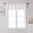 Chyhomenyc Blend Linen Valance for Windows, Light Filtering Blend Linen Textured Burlap Solid Small Short Valance for Kitchen Bathroom Laundry Basement, 60Wx14L inch, Natural, 1 Piece