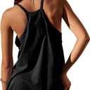 Zhiyouni Women's Summer Sleeveless Mini Dress V Neck Spaghetti Straps Athletic Built-in Shorts Sundress (S)