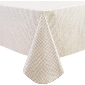 Pioggia Vinyl Tablecloth with Flannel Backed Waterproof Oil-Proof PVC Table Cloth Wipeable Spill-Proof Plastic Table Cover for Indoor and Outdoor(Weave, 60 x 84 Inch Rectangle)