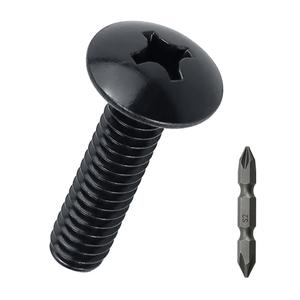 #8-32 x 1 Stainless Truss Head Machine Screws 50 Pcs, 18-8 (304) Stainless Steel Phillips Drive Truss Head, Full Thread, Black Coated, Fayeploo (with Phillips Bit)