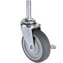 Finnhomy Caster Wheels 3 Inch Set of 4 Heavy Duty Threaded Stem Casters 1/2"-13x1-1/2 Swivel Rubber Industrial Castors Locking Wheels for Wire Shelving/Furniture/Carts Load Bearing 720 Lbs Gray