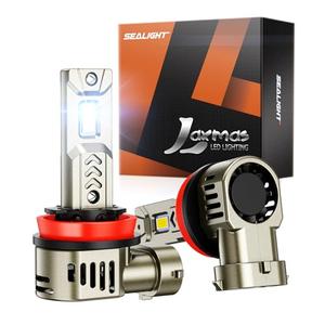 SEALIGHT H11 Bulbs, 34000LM Super Bright H11/H9/H8 Bulbs, L2S 1:1 Size H9 Drving Lights with Cooling Fan, IP68 Waterproof, H8 Low Driving Lights, Plug-N-Play, Pack of 2