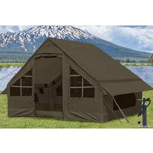 Inflatable Tents for Camping with Stove Jack, 2/4/6/8 Person Easy Setup Blow Up Tents for 4 Seasons Waterproof Inflatable Hot Tent, Air Glamping Tent House