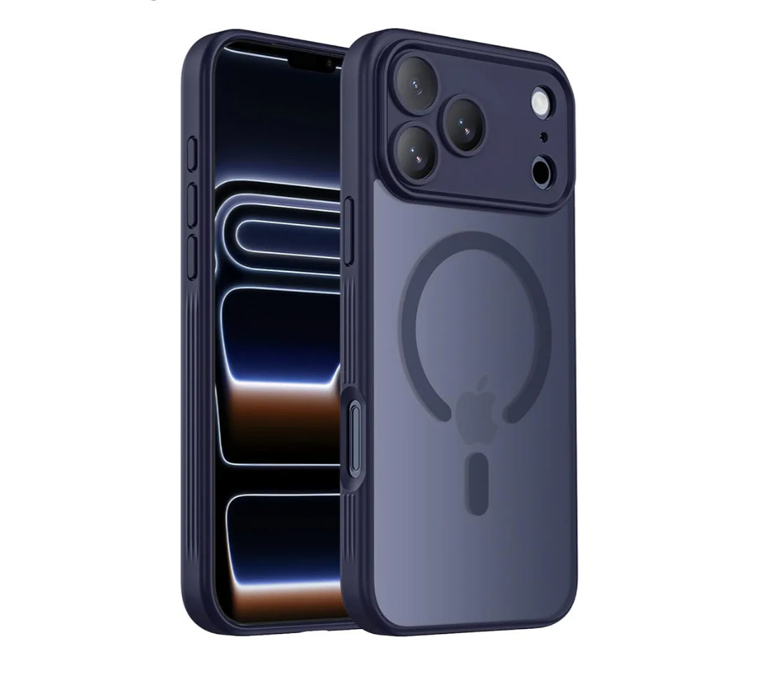 Designed for iPhone 17 Pro Case, Compatible with MagSafe, [Camera Protection] [15FT Military Drop Protection] Shockproof Translucent Matte Anti-Slip Phone Case, 6.3", Deep Blue