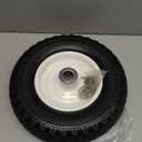 MaxxHaul 12" Flat-Free Solid Polyurethane Replacement Tire | 1" Bore, Centered Hub | Fits 25mm Shaft | Pre Mounted on Steel Rim | 330 lb Load Capacity | Trailer Dolly & Utility Wheel (50502)