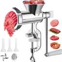 Meat Grinders Manual Mincer - Manual Meat Grinder For Home Use Sausage Maker & Burger Patty Stuffer with Table Clamp, Hand Operated Kitchen Tool for Homemade Pork, Beef, and Sausage - Easy to Clean