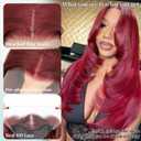 Burgundy 99j Synthetic Lace Front Wig 13x4 Layered Hairstyle Glueless Pre Plucked Straight 26 Inch for Wigs Black Women Beginner Friendly