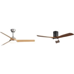 Sofucor 52 Inch Solid Wood 3 Blades Ceiling Fan with Light & ABS 3 Blades Ceiling Fan With Light