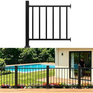 Deck Railing Kit, 36 in H x 3 ft W Porch Railing with Post, black