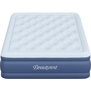 Beautyrest Supreme Air, Queen Size Air Mattress with Built-in Pump, Raised Inflatable Bed for Adults, Puncture-Resistant Vinyl, Auto Shut-Off, 650lb Support, Guest Bed, Camping Airbed