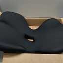 Ergonomic Waist Support and Seat Cushion, 2-in-1 Memory Foam Pad, Hollow Design for Coccyx, Suitable for Office Chairs, Car Safety Seats and Household Use - Relieves Lower Back and Hip Pain (Black)
