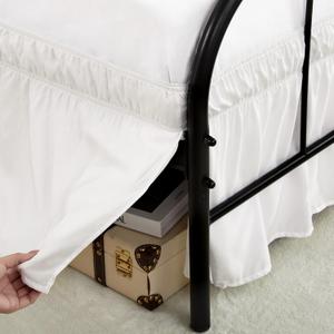 RIMELA Ivory Bed Skirts with Split Corners Queen Size 15 Inch Drop,Elastic Bed Skirting Wrap Around, Easy to Install Dust Ruffles,Soft Fabric Machine Washable