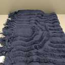 LEEVNA Washable Bathroom Rugs 2'x3', Hand-Woven Kitchen Rug with Tessal, Dark Blue Bedroom Throw Rugs, Boho Tufted Rainbow Rugs, Farmhouse Indoor Door Mat for Entryway/ Porch/ Back Door