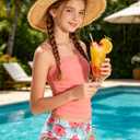 Vogseek 9-16T Girls Tankini Swimsuits for Teens 2 Piece Bathing Suit Padded