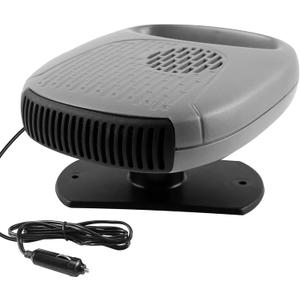 Car Heater, 12V Car Heater for Various Models Plug in Cigarette Lighter, 360 Degree Rotating Heating & Cooling, Windshield Defroster & Defogger, Grey