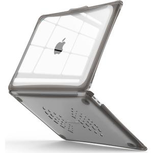 IBENZER Hexpact Compatible with MacBook Air 13 Inch Case 2022 2021 2020 M1 A2337 A2179 A1932, Heavy Duty Protective Case with Screen Lock for Mac Air 13 with Touch ID, Gray, AT13-GY