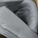 ENITYA 19" Back Support Pillow,Reading Pillow with Attached Arms & Large Pockets, Removable Washable Cover, Wedge for Sitting,Reclining,Watching TV,Post Surgery in Bed,Couch or Floor,Medium Firm,Grey