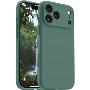 OTOFLY Magnetic for iPhone 17 Pro Case,Compatible with Magsafe,Classic Liquid Silicone Mobile Phone Case,Integrated Camera Control Button,Anti-Scratch Microfiber Lining, Pine Green