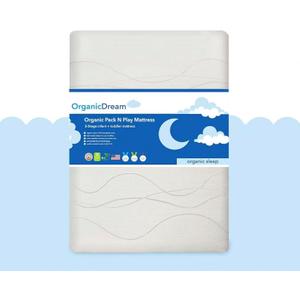 ORGANICDREAM Deluxe Pack & Play Mattress I 2-Stage Dual-Sided I GreenGuard Gold Certified I 100% Breathable I Firm Infant Side + Softer Side Memory Foam