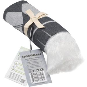 Mosobam Soft Fouta Peshtemal 35X70, Charcoal Black, Fall Cacala Fleece Blankets, Luxury Scarf Sarong, Hamam Towel, Lightweight Travel Outdoor Picnic Blanket Throw, Viscose Made from Bamboo