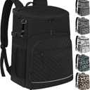 Cooler Backpack Insulated Leakproof Waterproof Backpack Cooler Bag 30 Cans, Large Capacity Lightweight Travel Camping Beach Backpack Cooler Ice Chest for Men and Women (Black)