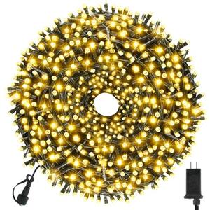 Chuya Christmas Tree Lights String Lights 500 LED 164FT Outdoor Indoor Decoration, Waterproof Warm White Fairy Light Christmas Lights End to End Connectable 8 Lighting Modes UL588
