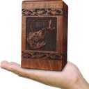 ZIYA Handmade Wooden Keepsake Sharing Cremation Urns for Human Ashes Adult Male Female  Fishing Small Decorative Funeral Burial Adult Mini Urn for Fisher Men Ashes Box for Dad Up to 20 lbs Fish