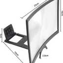 BESPORTBLE Curved Mobile Screen Magnifier with Adjustable Stand 9.84 Inch Phone Screen Enlarger Bracket for Clear Video Viewing Hands-Free Use