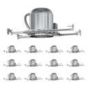 12 Pack 6 Inch Can Light Housing, New Construction Recessed Lighting Housing, Air Tight,E26 Base,90 Rotation Hanger Bars, IC Rated ETL