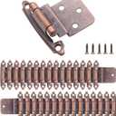 Antique Copper Cabinet Door Hinges Self Closing,30 Pack (15 Pairs) 3/8 Inset Oil Rubbed Bronze Hinges for Kitchen Cabinets