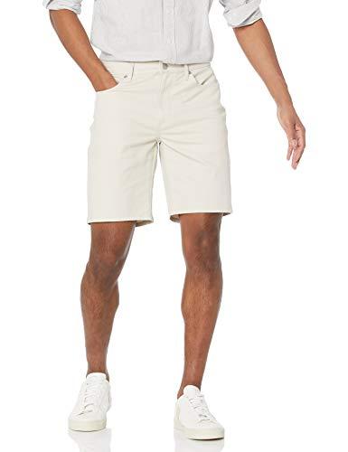 Amazon Essentials Men's Slim-Fit 9" Inseam Stretch 5-Pocket Short, Stone, 40 , Size 36