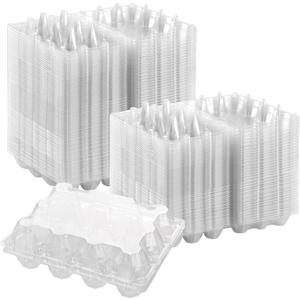 40 Pack Plastic Egg Cartons Bulk, 12 Count Chicken Duck Eggs, 1 Dozen Jumbo Clear Refrigerator Egg Trays