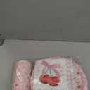 Cherry Birthday Decorations, 140Pcs Pink Bow Cherry Party Supplies Scalloped Bowknot Cherries Plates Napkins Cups Cutlery for Birthday Baby Bridal Shower Wedding Party Tableware, Serve 20