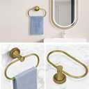 Brass Bathroom Hand Towel Holder, Antique Brass Towel Ring Holder, Wall Mounted Oval Towel Rack Hanger Home Half Round Bathroom Hardware Accessory Modern