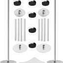 Aluminum Alloy Boat Cover Support Poles with 304 Stainless Steel Mushroom Cap and Base, 4 Levels of Adjustable Heights, Marine Grade Cover Support System for Pontoon/Jon/Bimini Tops (Pack of 2)