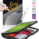 Clearview Clipboard with 2 Storage, Dry Erase 8.5x11 Heavy Duty ClipBoards - High Capacity Coaches Clip Board with Pen Holder - Side Opening Plastic Nursing Clip Case - Black