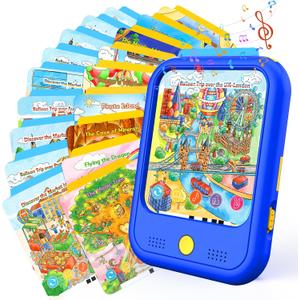 Kids Learning Tablet Bilingual, Montessori Educational Learning Toys for Toddlers 3-5 Year Olds, with 2000+ Words and Games, Autism Sensory Speech Therapy Toys, 3 4 5 6 Year Old Boy Girl Birthday Gift