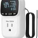 DEWENWILS Digital Temperature Controller, Heavy Duty 15A/1800W Thermostat Outlet Plug, VA Display Heating Cooling Control Timer, -40~210, Cyclic Timing/Countdown, for Greenhouse Incubator Homebrew